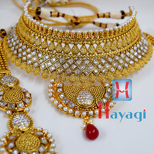 Latest Design Lakshmi choker Necklace Bridal choker with jhumkas and t –  Zuccii